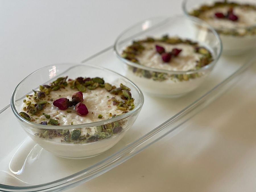 Arroz con leche con pistacho